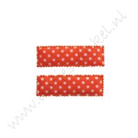 Haarspeldhoesjes Rechthoek 5cm - Polka Oranje (2 st.)