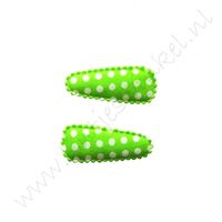 Haarspangenhüllen 3,5 cm - Polka Lime (2 St.)