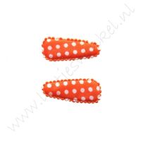 Haarspangenhüllen 3,5 cm - Polka Orange (2 St.)