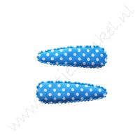 Haarspangenhüllen 5,5 cm - Polka Aqua (2 St.)