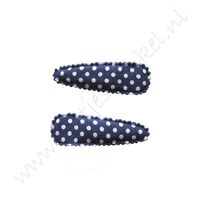 Haarspangenhüllen 3,5 cm - Polka Marine (2 St.)