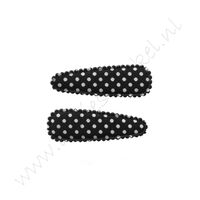 Haarspangenhüllen 3,5 cm - Polka Schwarz (2 St.)