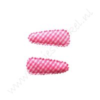 Haarspangenhüllen 3,5 cm - Karo Pink (2 St.)