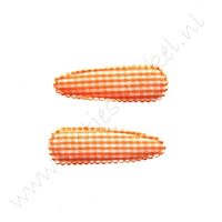 Haarspangenhüllen 5,5 cm - Karo Orange (2 St.)