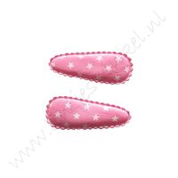 Haarspangenhüllen 4,5 cm - Sterne Rosa Weiß (2 St.)