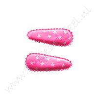 Haarspangenhüllen 4,5 cm - Sterne Pink Weiß (2 St.)