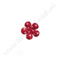 Blume 20mm - Stoff Polka Rot