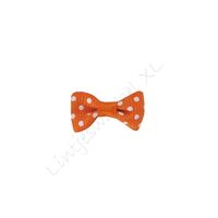 Ripsband Schleife 25x12mm - Punkt Orange Weiß