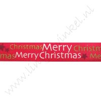 Satinband Weihnachten 16mm - Merry Christmas Rot