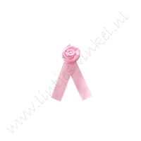 Satin Schleife 19x40mm - Rosette Rosa