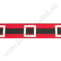 Ripsband Weihnachten 22mm - Weihnachtsmann Bauch