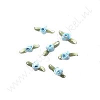 Satin Rosenknospe 22mm - Hell Blau (4 St.)