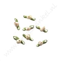 Satin Rosenknospe 22mm - Creme (4 St.)