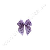 Satin Schleife 24x24mm - Punkt Lavendel Lila