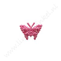 Schmetterling 20mm - Satin Silber Pink