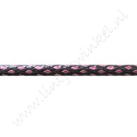 Wachskordel 3mm - Schwarz Rosa