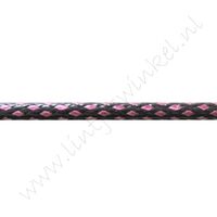 Wachskordel 3mm - Schwarz Rosa