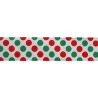 Ripsband Punkte Groß Mix 22mm - Weiß Rot Grün