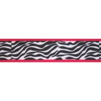 Ripsband Aufdruck 22mm - Zebra Schwarz Weiß Pink