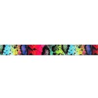 Ripsband Aufdruck 10mm -  Regenbogen Schlange