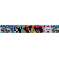 Ripsband Aufdruck 10mm -  Happy Dogs Mix