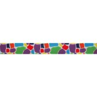 Ripsband Aufdruck 10mm - Fröhliches Mosaik