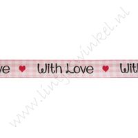 Lint harten 10mm - With Love Ruitjes Roze