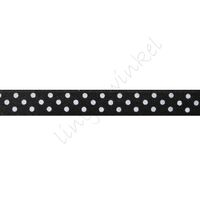 Satinband Punkte 10mm - Schwarz Weiß