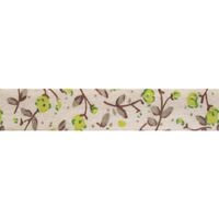 Baumwoll Band 16mm - Blumen Lime