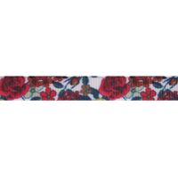Ripsband Blumen 10mm - Rosen Weiß Rot Blauw Grün