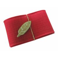 Band mit Drahtkante 63mm - Leinen Uni Rot (Rolle 3 Meter)