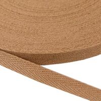 Köperband 10mm (100% Baumwolle) - Hell Braun
