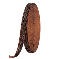 Glitzer Samtband 10mm - Braun