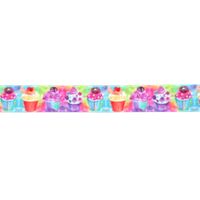 Ripsband Aufdruck 22mm - Cupcakes Bunt Regenbogen