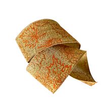 Band mit Drahtkante 63mm - Herbst Band Jute Leinen Blätter Hell Braun Kupfer Orange Glanz Glitzer (Rolle 3 Meter)