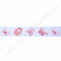Baby Ripsband 16mm (Rolle 22 Meter) - Baby Rosa
