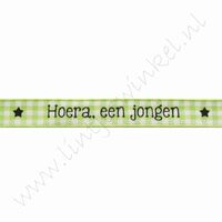 Baby Band 10mm (Rolle 22 Meter) - Hoera, een Jongen Lime