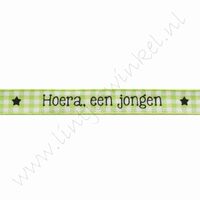 Baby Band 10mm (Rolle 22 Meter) - Hoera, een Jongen Lime