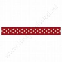 Ripsband Punkte 10mm (Rolle 22 Meter) - Rot Weiß