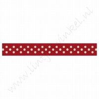 Ripsband Punkte 10mm (Rolle 22 Meter) - Rot Weiß