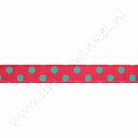 Ripsband Punkte 10mm (Rolle 22 Meter) - Groß Rot Grün