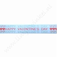 Satinband Herzen 16mm (Rolle 22 Meter) - Happy Valentine