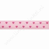 Ripsband Herzen 10mm (Rolle 22 Meter) - Mini Rosa Pink