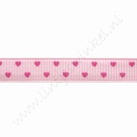 Ripsband Herzen 10mm (Rolle 22 Meter) - Mini Rosa Pink