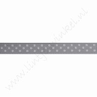 Ripsband Punkte 10mm (Rolle 22 Meter) - Hell Grau Weiß