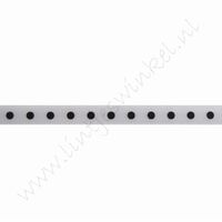 Satinband Punkte 6mm (Rolle 22 Meter) - Weiß Schwarz