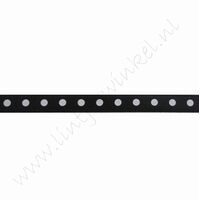 Satinband Punkte 6mm (Rolle 22 Meter) - Schwarz Weiß