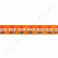 Satinband Hollandia 12mm (Rolle 22 Meter) - Fliese Delft Orange