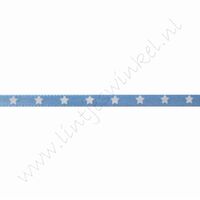 Satinband Sterne 3mm (Rolle 22 Meter) - Hell Blau Weiß