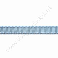 Ripsband Stickerei 10mm (Rolle 22 Meter) - Hell Blau Weiß